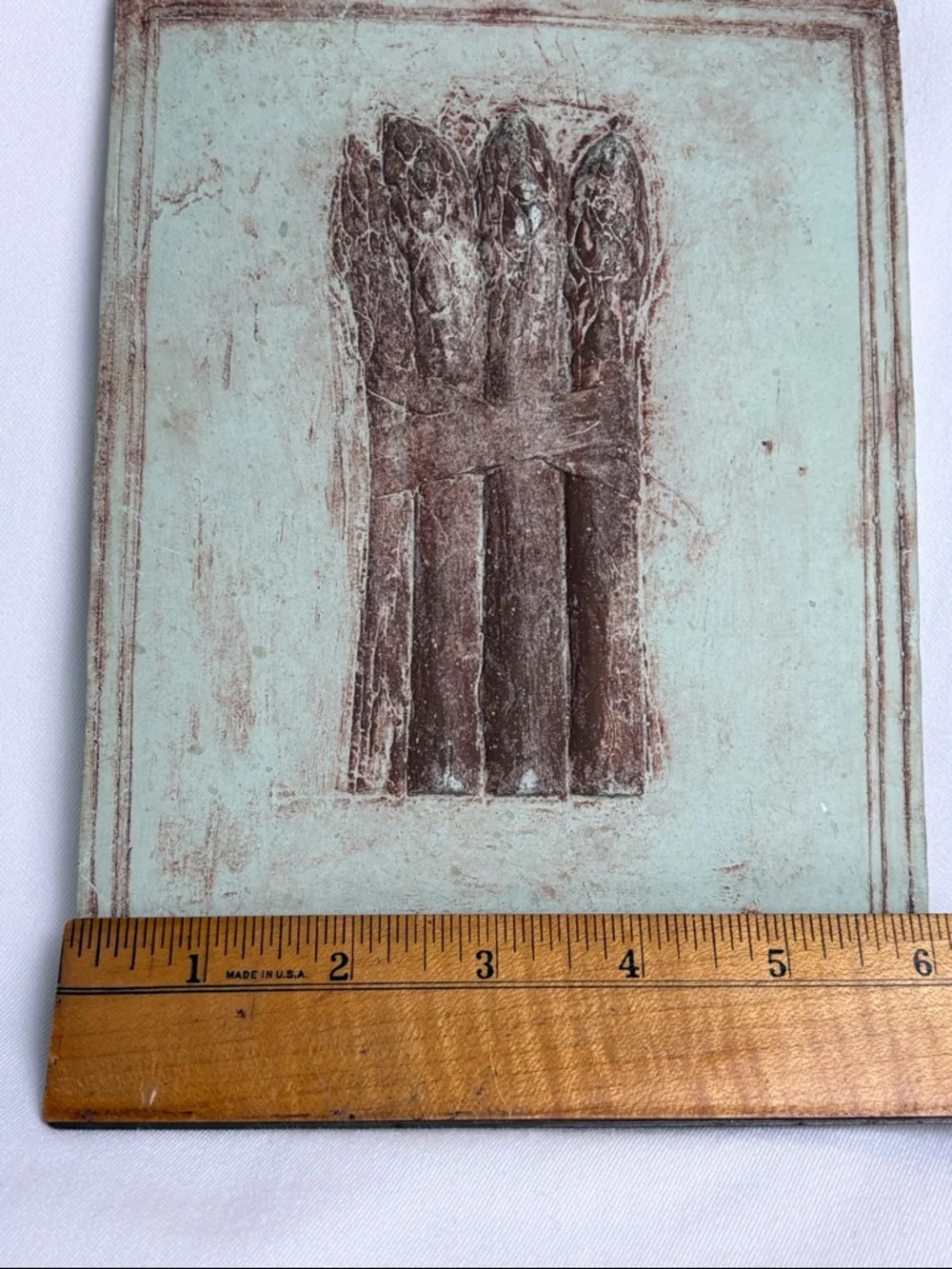 Botanical Relief Tiles Set of 3 Vintage 1990s Richard Abbott Evergreen Pottery